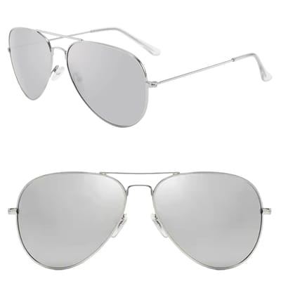 Fako Fashion - Piloten Zonnebril - Pilotenbril - Piloot Zonnebril - Heren Zonnebril - Dames Zonnebril - Zilver - Zilver