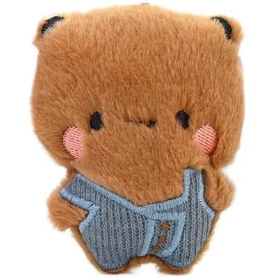 Bubu Dudu Pluche Sleutelhangers Schattige Overall Panda Pop Kawaii Koppel Tas Hanger Valentijnsdag Cadeau bruin