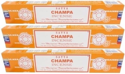 Satya Nag Champa wierook stokjes - Champa - 3x pakje van 12 stuks - 15 gram
