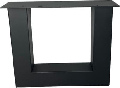 Maison DAM - 1x Industriële salontafelpoot U, koker 8x8cm, hoogte 39cm, mat zwart fijn structuur, hoogwaardige kwaliteit - Inclusief steldop - Topplaat; 4mm dik