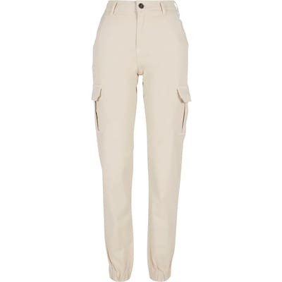 Urban Classics - High Waist Cargobroek - Taille, 27 inch - Creme