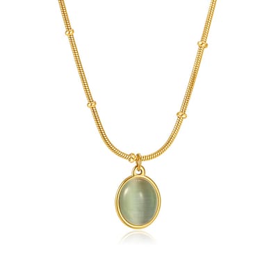 Ketting 'Jade ' | Stainless Steel Goud