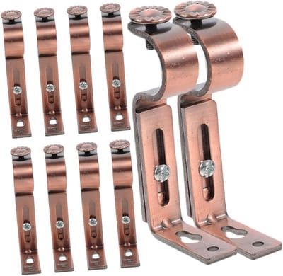 Gordijnstang houders - Stang klemmen - Gordijnen ophangen - IJzeren basis - 10 stuks - Zoals afgebeeld