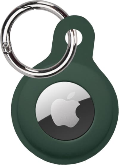 Hoesje Geschikt voor Apple AirTag Sleutelhanger Hoes Siliconen Hoesje - Siliconen Hoesje Geschikt voor Apple AirTag-Sleutelhanger Hoesje - Donkergroen