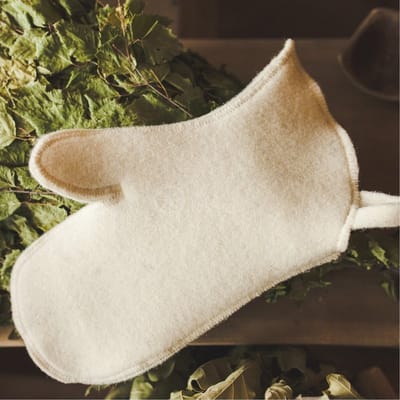 Sauna Handschoen van Wol - Hittebestendige Sauna Want - Beige - Bescherming voor Handen - One Size - Sauna Want