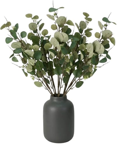 Bellatio Design Kunstplant takken Eucalyptus Narvik - 6x - 92 cm - lichtgroen - kunst zijdebloemen
