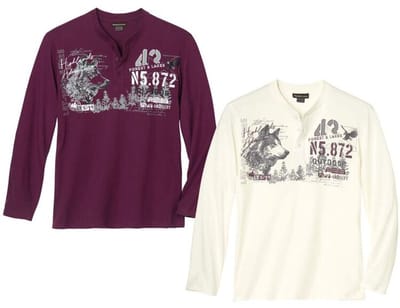 ATLAS FOR MEN - Set van 2 T-shirts met knopenhals - Heren - Verkrijgbaar in grote maten - 3XL