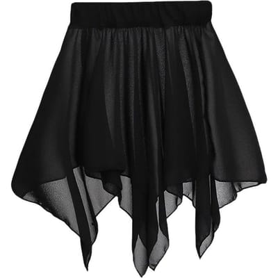 Zwarte Gaas Rok Volwassen Ballet Rok Broek Oefenkleding Heupbedekkende Rok Body Danskleding Latijns-Amerikaanse Dans Rok Broek M