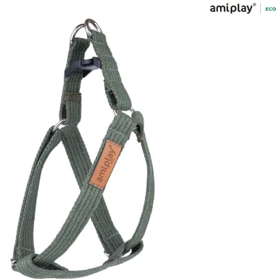 Amiplay Harnas verstelbaar Cotton khaki maat-S / 20-35x1,5cm