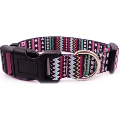 Collier pour chien Imprimé Floral Réglable Doux Élégant Collier pour animal de compagnie pour Chiens Petits Moyens Grands M gray