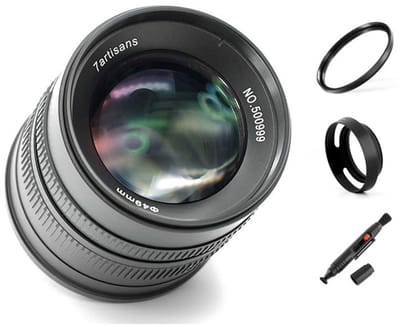 7artisans 55mm F1.4 manual focus lens Olympus Panasonic systeem camera + Gratis lenspen + 52mm uv filter en zonnekap