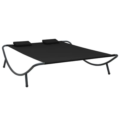 vidaXL - Loungebed - stof - zwart