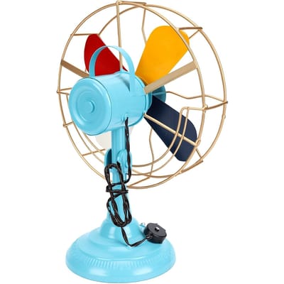 Retro IJzeren Ventilatormodel Vintage Decoratieve Bureauventilator met Stabiele Voet voor Bar Café Woonkamer