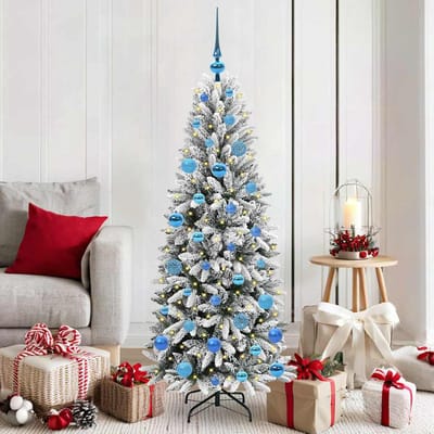 vidaXL - Kunstkerstboom - Wit - 150 - cm - PVC - en - plastic - en - staal - en - PE