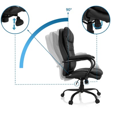Bureaustoel / directiestoel RELAX XXL B PU zwart hjh OFFICE