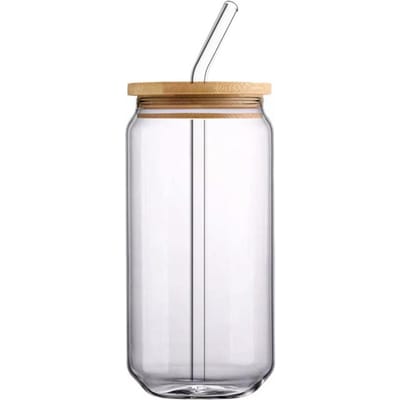 550ml/400ml glazen beker met deksel en rietje Transparante Bubble Tea beker Sapglas Bierblikje Melk Mokka kopjes Ontbijtmok Drinkgerei Clear
