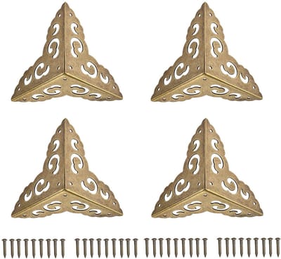 Dailygoods- Hoekbeschermers Metalen - 4 Stuks - 50 x 50 x 50 mm - Randbescherming - Decoratieve Hoekbeugel - Inclusief Schroeven - Stevig en Duurzaam - Hoekbeugels