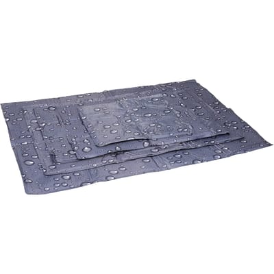 Koelmat hond - koelmat kat - M - 70x50 cm - Drop Grijs - verkoelende zomer mat met gel en schuim - waterdicht