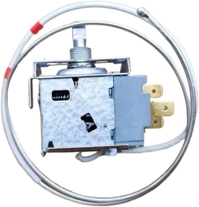 Koelkast Thermostaat - Temperatuurregelaar Schakelaar - Koeling Instellen - 3-pins Aansluiting - 2.54 cm - Zwart