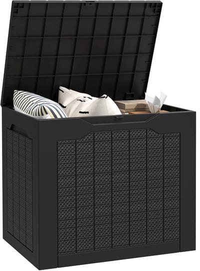 ITRONIQ Opbergkist Tuin – Waterbestendige Tuinkist Met Deksel en Handgrepen – Opbergbox Voor Balkon Terras en Accessoires - Zwart