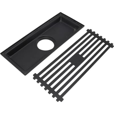 Lineaire Vloerafvoer Grote Afvoercapaciteit Geurblokkerend 304 Roestvrij Staal Rechthoek Douchevloerafvoer voor Badkamer 20cm / 7.9in black