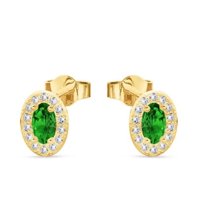 Juwelier Zwartevalk 14 karaat gouden oorbellen met zirkonia - 12.395-G
