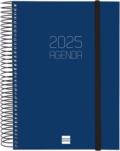 Spiral Kalender 2025 - Agenda Dagelijks - Persoonlijke Planning - 1 Dag Per Pagina - 155x212 mm - Blauw