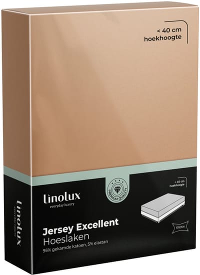 Linolux Hoeslaken Jersey Excellent Caramel 140x200 t/m 160x220