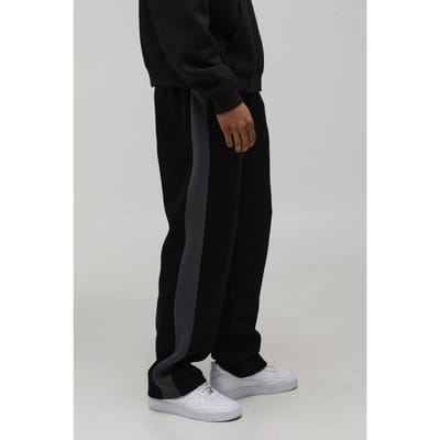Straight Fit Paneel Joggingbroek | Black | Size XS