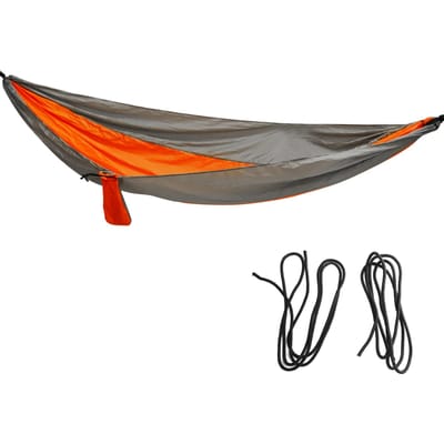 Draagbare Hangmat met Touw Verbredde Hangende Schommel voor Binnen Buiten Kamperen Zilver Grijs Oranje gray