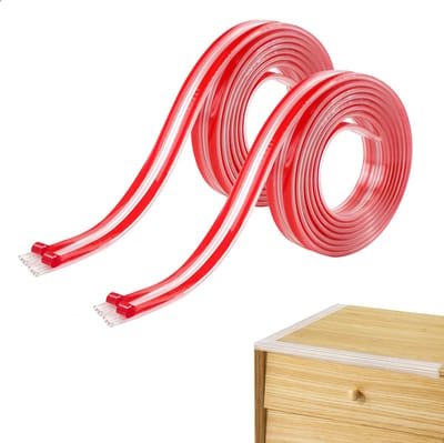 2 stuks zelfklevende randbescherming, randbescherming voor tafel, tafelrandbescherming, anti-botsingsstrepen, kinderbescherming, randbescherming voor verschillende meubels, pvc, 2 m, transparant