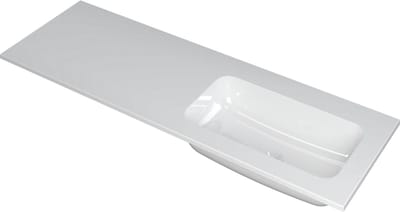 INK Faktor wastafel polystone rechts zonder kraangat 140x45x1,5cm, glans wit