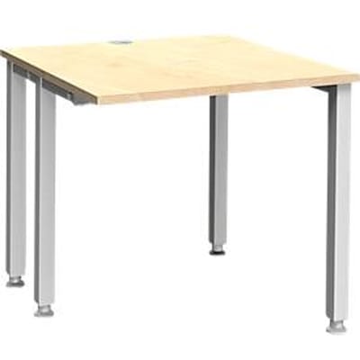 Schäfer Shop Genius bureau MODENA FLEX, 4-poots vierkante buis, ingekorte zijpanelen, B 800 mm, esdoorn