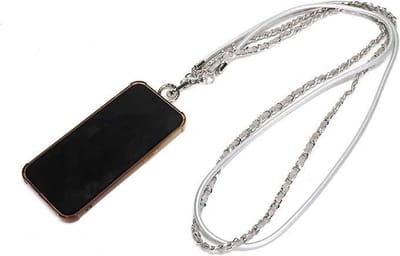 Telefoonkoord Kaatje – Dames – Telefoonkoord dubbel – Zilverkleur