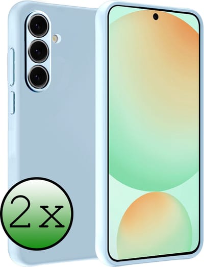 Hoesje 2 Stuks - Geschikt voor Samsung Galaxy S24 FE - Sterk & Shockproof - Case Siliconen - Back Cover - Telefoon Hoes - Lichtblauw