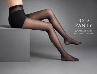 Zwarte Panty Dames 35 DEN – Opaque Tights – L/XL – Dekkende Panty – Zijdezacht & Comfortabel