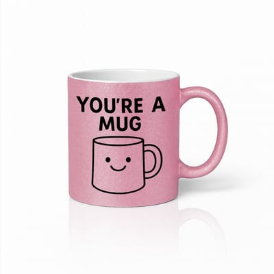 Grappige “You’re A Mug” Roze Mok – Schattige Smiley Print – 330 ml Keramische Koffiemok