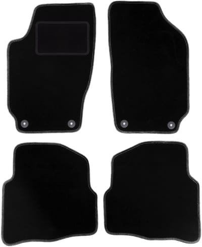 Zwarte veloursmatten voor: Skoda Fabia I hatchback, sedan, stationwagen (1999-2007)