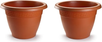 3x stuks bloempotten terra cotta rond diameter 40 cm - Bloemen/plantenbak/plantenpotten van kunststof