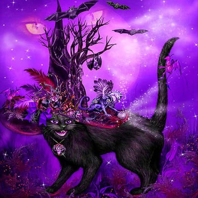 kunst hobby decor kat diamant schilderij steek muurschildering borduurwerk 30x30CM purple