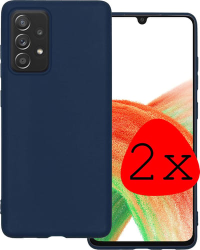 Hoesje 2 Stuks - Geschikt voor Samsung Galaxy A33 - Sterk & Shockproof - Case Siliconen - Back Cover - Telefoon Hoes - Donkerblauw