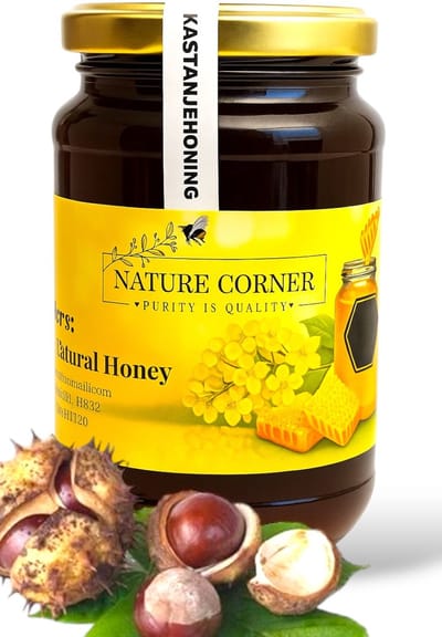 Kastanjehoning – عسل الكستناء- miel de châtaignier- Hoogwaardige Natuurlijke Honing – Puur & Ongefilterd – 450g