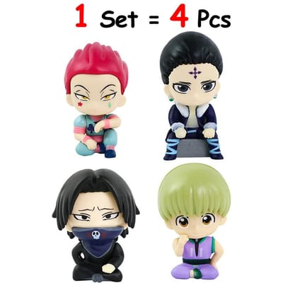 Figurine Anime HUNTER×HUNTER Version Q Chrollo Lucilfer Feitan Pōtoo Figurine d'Action PVC Figurine Anime Collection Jouets pour Enfants beige