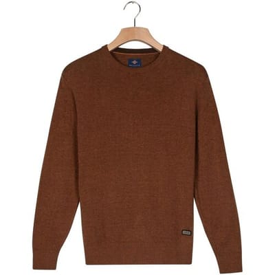 Baileys Trui Crew Neck Allover Fine Two-Tone Texture Copper / male
