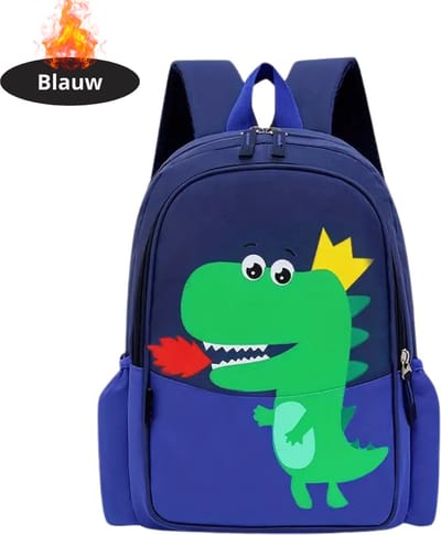 Livano Kinder Rugzak - Jongen - Meisje - Schooltas - Backpack - Dino Blauw