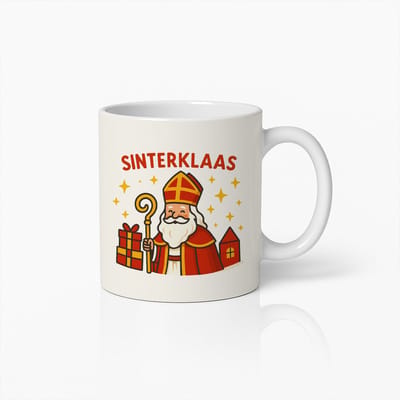 Sinterklaas Mok 330ml – Feestelijke Koffiebeker met Sint Nicolaas Ontwerp – Perfect Cadeau voor Sinterklaasviering