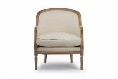 Vente-unique Fauteuil van linnen ALIENOR - beige