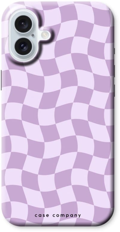 Case Company® - Hoesje geschikt voor iPhone 16 Plus hoesje - Grid Paars - Tough Case - Maximale Bescherming alle Kanten en Schermrand
