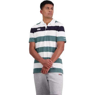Canterbury Heren Stripe Polo Shirt (Helder wit)