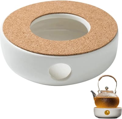 Stoofje voor theepot - Porselein theepot verwarmer met hol gesneden ontwerp - Theemelk verwarmer voor thuis en cafe